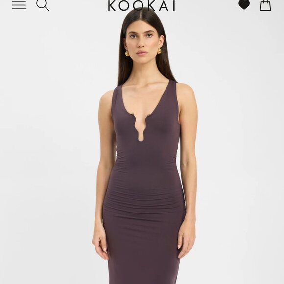 Kookai trove trim dress cocoa - Picture 1 of 3